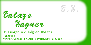 balazs wagner business card